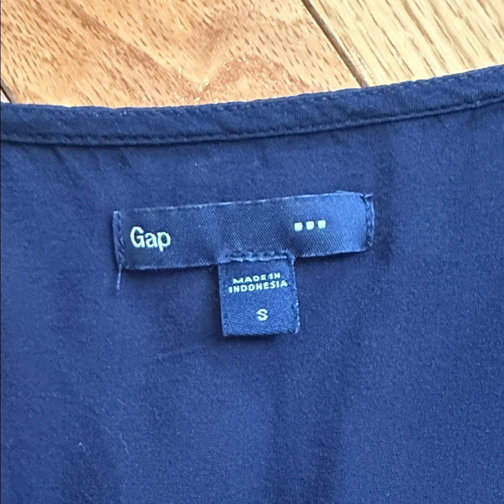 GAP Navy Cowl Neck Mini Dress Sleeveless Elastic Waist Pockets S - Picture 4 of 5